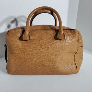Coccinelle Small Pebbled Leather Handbag in Camel Brown